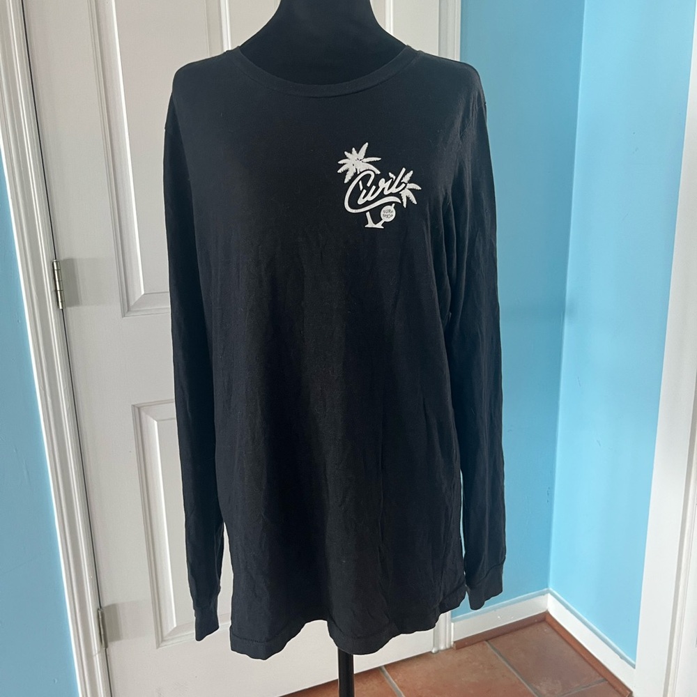 Curl Surf Longsleeve Black Tee Size M